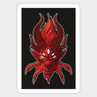 Rad Red Demon Head Sticker